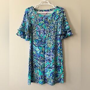 Lilly Pulitzer Lula Dress In Bennet Blue Sneak A Beak Size XS